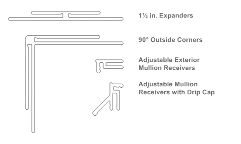 Adjustable Exterior Mullion Receivers Parts and Accessories