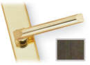 Pewter Athens-style Active Door Handle Sets with Square Escutcheon