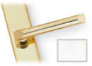 White Athens-style Active Door Handle Sets with Square Escutcheon