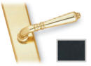 Black Bellagio-style Active Door Handle Sets with Contoured Escutcheon