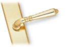 Polished Brass Bellagio-style Active Door Handle Sets with Square Escutcheon