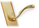 Lifetime Brass Capri-style Active Door Handle Sets  with Contoured Escutcheon