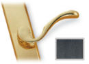 Oil-rubbed Bronze Capri-style Active Door Handle Sets with Square Escutcheon