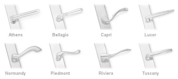 Inactive Door Handle Sets with Square Escutcheon Parts and Accessories