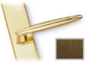 Antique Brass Luxor-style Active Door Handle Sets with Contoured Escutcheon