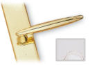 Bright Chrome Luxor-style Active Door Handle Sets with Contoured Escutcheon