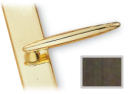 Pewter Luxor-style Active Door Handle Sets with Square Escutcheon