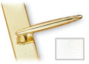 White Luxor-style Active Door Handle Sets with Square Escutcheon
