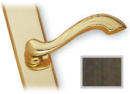 Pewter Normandy-style Active Door Handle Sets with Contoured Escutcheon