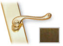 Antique Brass Piedmont-style Inactive Door Handle Sets with Contoured Escutcheon