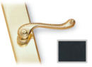 Black Piedmont-style Active Door Handle Sets with Square Escutcheon