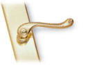 Lifetime Brass Piedmont-style Inactive Door Handle Sets with Contoured Escutcheon