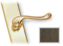 Pewter Piedmont-style Inactive Door Handle Sets with Contoured Escutcheon