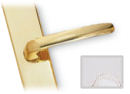Bright Chrome Tuscany-style Inactive Door Handle Sets with Square Escutcheon