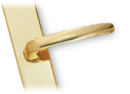 Lifetime Brass Tuscany-style Active Door Handle Sets with Contoured Escutcheon