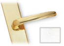 White Tuscany-style Active Door Handle Sets with Contoured Escutcheon